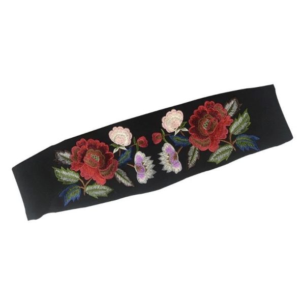 Ceinture Fleur Noir