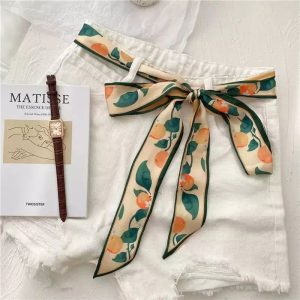 Ceinture Fleur Robe Pêche Design