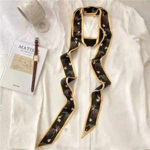 Ceinture Fleur Satin Noir