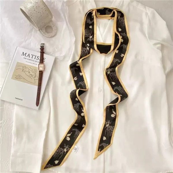 Ceinture Fleur Satin Noir