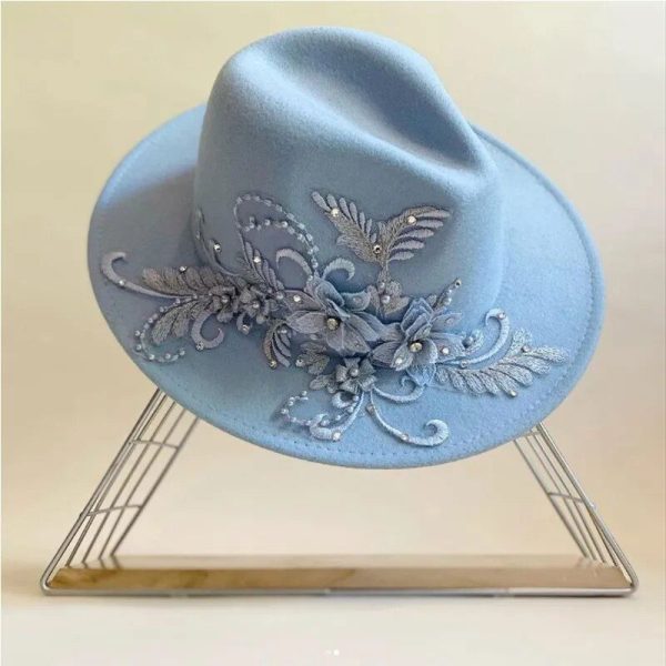 Chapeau Fleurie Bleu Clair