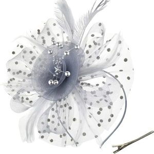 Chapeau Fleurie Fascinateur Gris