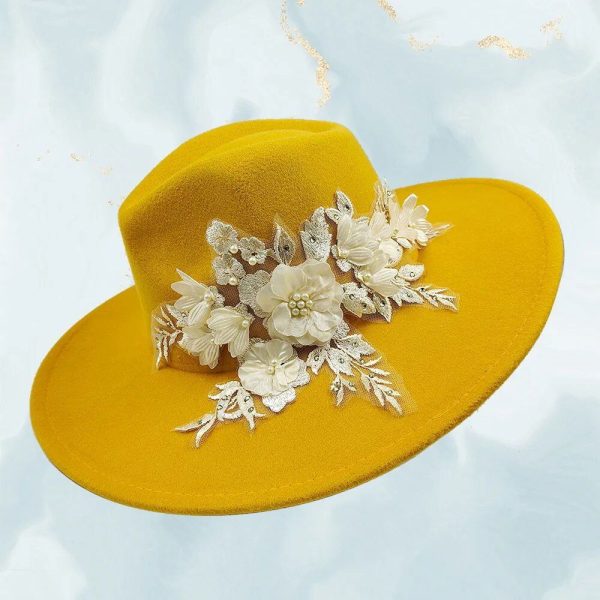 Chapeau Fleurie Moutarde