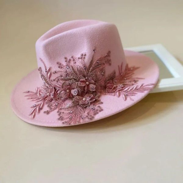 Chapeau Fleurie Rose Clair
