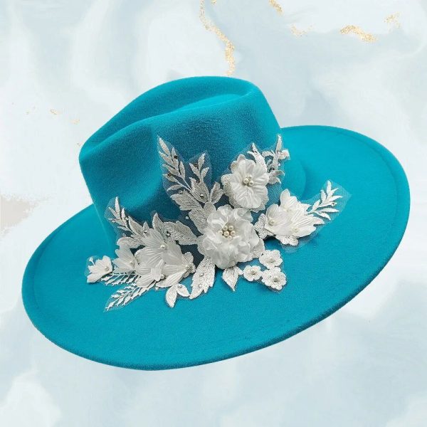 Chapeau Fleurie Turquoise