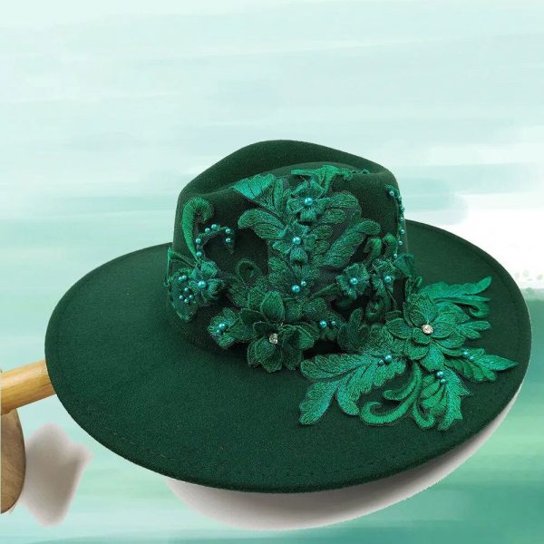 Chapeau Fleurie Vert Design