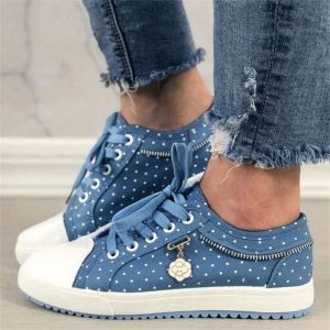 Chaussure Fleurie Femme Bleu