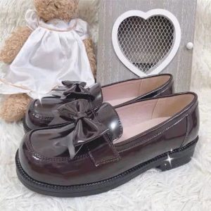 Chaussure Vintage Brun Fleurie