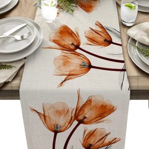 Chemin De Table Fleur Orange