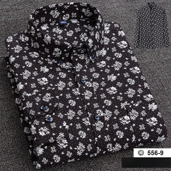 Chemise A Fleur Homme Coton Noir