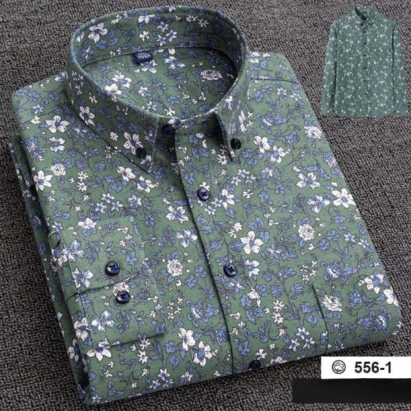 Chemise A Fleur Homme Coton Vert
