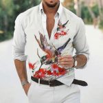 Chemise a Fleur Homme Abstrait