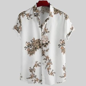 Chemise A Fleur Homme Design Simple Oiseau