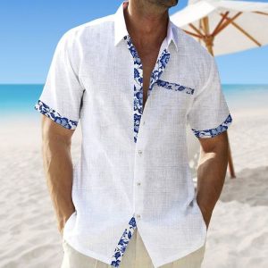 Chemise A Fleur Homme Lin