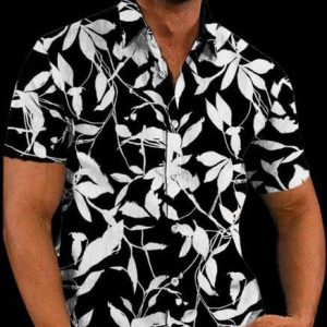 Chemise A Fleur Homme Noire Minimaliste