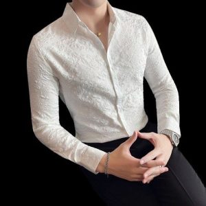 Chemise A Fleur Homme Slim
