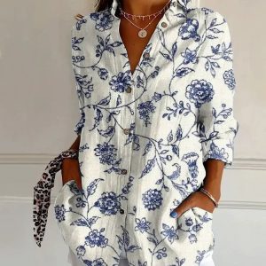 Chemise Grosse Fleur Femme