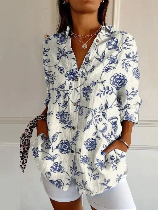 Chemise Grosse Fleur Femme