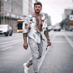chemise homme élégante à fleurs