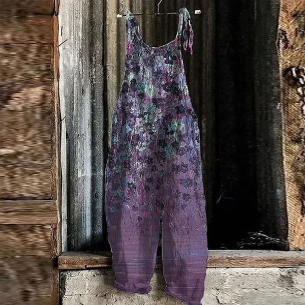 Combinaison Fleurie Violette Abstraite