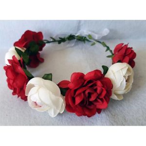 Couronne De Fleurs Blanc-Rouge Mariage