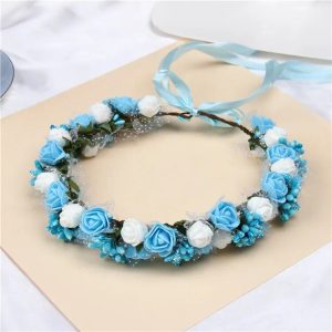 Couronne De Fleurs Bleu Ciel Design