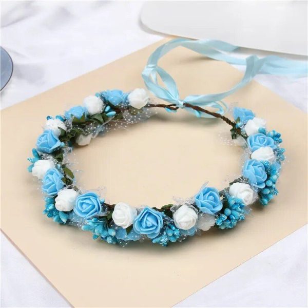 Couronne De Fleurs Bleu Ciel Design