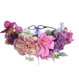 Couronne De Fleurs Coloré Violet-Rose