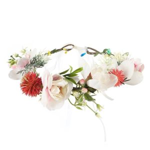 Couronne De Fleurs Design Blanc Coloré
