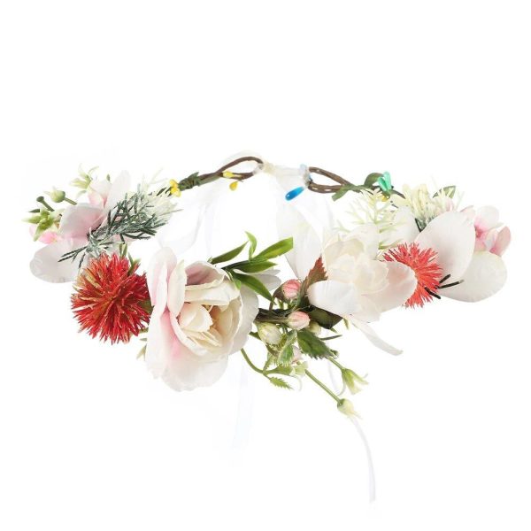 Couronne De Fleurs Design Blanc Coloré