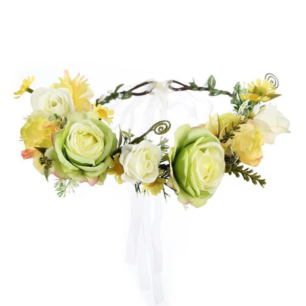 Couronne De Fleurs Design Jaune-Vert