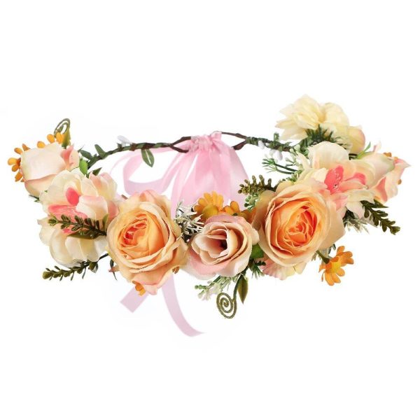 Couronne De Fleurs Design Orange-Rose