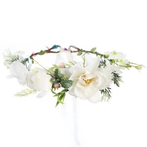 Couronne De Fleurs Naturel Blanc Design
