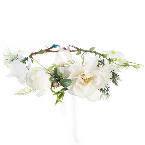 Couronne De Fleurs Naturel Blanc Design