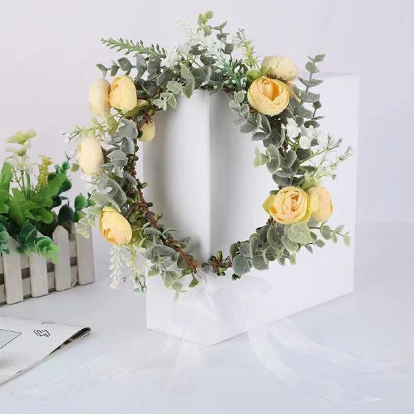 Couronne De Fleurs Séchées Jaune