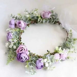 Couronne De Fleurs Séchées Violet