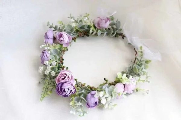 Couronne De Fleurs Séchées Violet