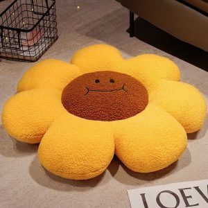 Coussin En Forme De Fleur Jaune