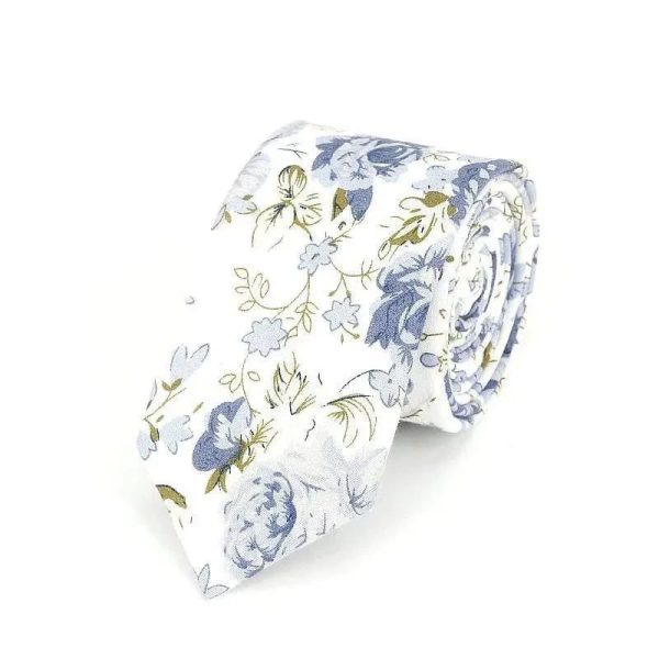Cravate Fleurie Blanche Design