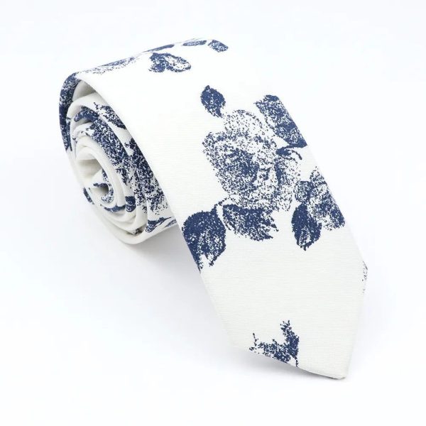 Cravate Fleurie Blanche Epuré