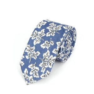 Cravate Fleurie Bleu Epuré