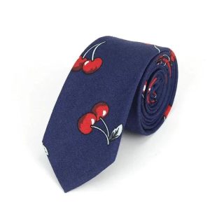 Cravate Fleurie Cerise