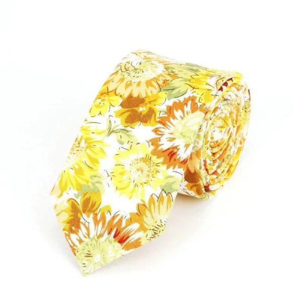 Cravate Fleurie Jaune