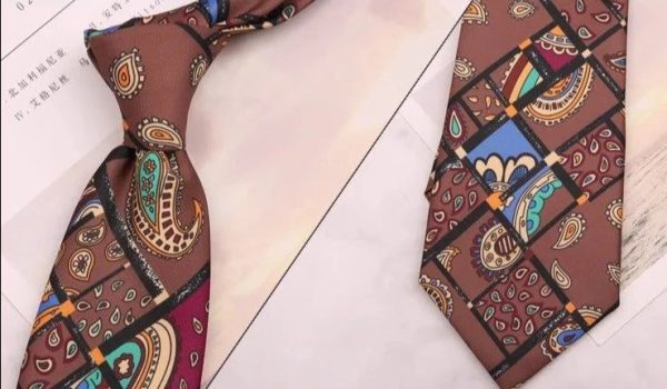 Cravate Fleurie Mariage Brun