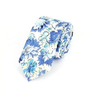 Cravate Fleurie Mélange Bleu