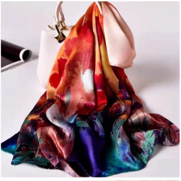 Echarpe A Fleurs Multicolore