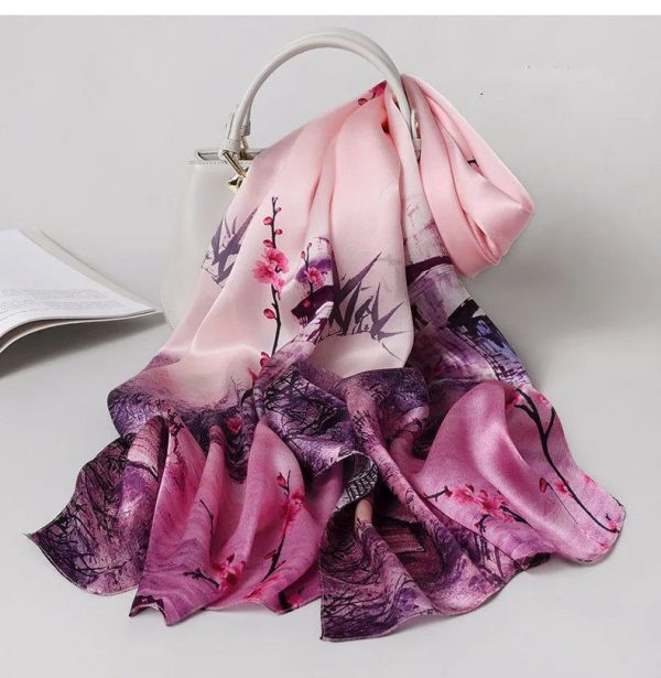 Echarpe A Fleurs Violet