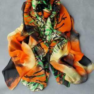 Echarpe Blanche Fleurie