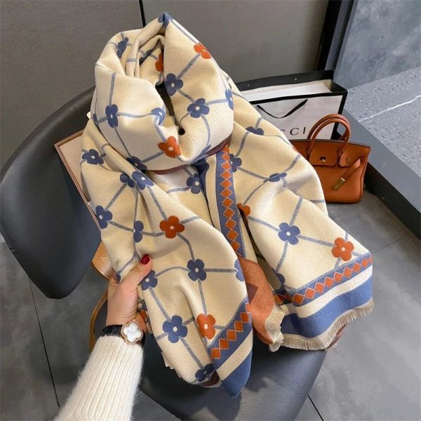 Echarpe Fleurie Rétro