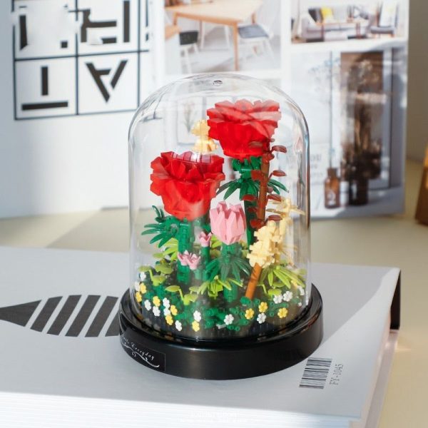 fleur rose bloc de construction